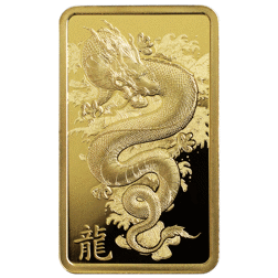 Pre-Owned 2024 PAMP Lunar Legends Year of the Azure Dragon 5g Gold Bar