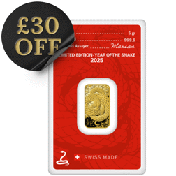 Argor-Heraeus 2025 Lunar Snake 5g Stamped Gold Bar
