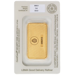 C.Hafner 1oz Minted Gold Bar