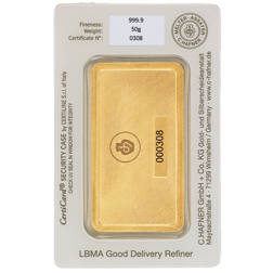 C.Hafner 50g Minted Gold Bar
