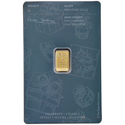The Royal Mint Britannia 'Happy Birthday' 1g Gold Bar