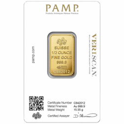 PAMP Suisse Fortuna 1/2oz Gold Bar