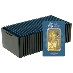 The Royal Mint Secure Britannia 100g Gold Bar