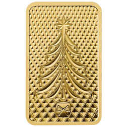Pre-Owned The Royal Mint Christmas Tree 5g Gold Bar