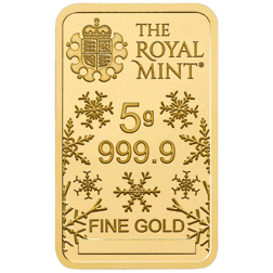 Pre-Owned The Royal Mint Christmas Tree 5g Gold Bar