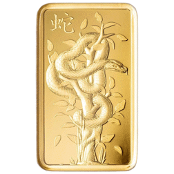 Pre-Owned 2025 PAMP Lunar Snake 5g Gold Bar