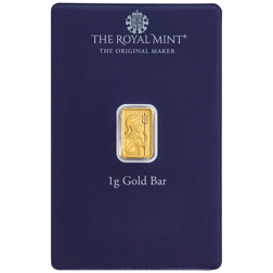 Pre-Owned The Royal Mint Britannia 'Best Wishes' 1g Gold Bar