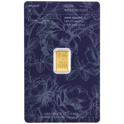 Pre-Owned The Royal Mint Britannia 'Best Wishes' 1g Gold Bar