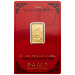 2026 PAMP Lunar Legends 1,000 Mile Horse 5g Gold Bar
