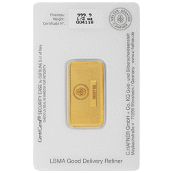 C.Hafner 1/2oz Minted Gold Bar