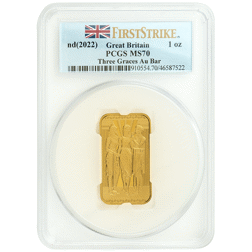 Pre-Owned The Royal Mint Three Graces 1oz Gold Bar - PCGS Graded MS70 - 910554.70/46587522