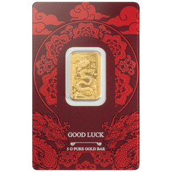 Pre-Owned PAMP Good Luck Yellow Dragon 5g Gold Bar
