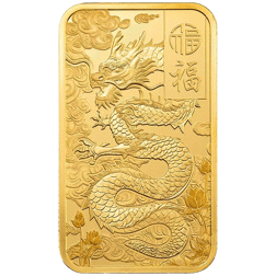 Pre-Owned PAMP Good Luck Yellow Dragon 5g Gold Bar