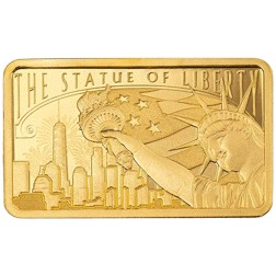 Pre-Owned PAMP America The Free Statue of Liberty 5g Gold Bar