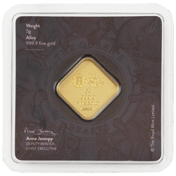 Pre-Owned The Queen's Beasts Completer 5g Carded Gold Bar