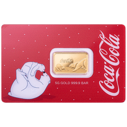 Pre-Owned PAMP Coca-Cola Polar Bears 5g Gold Bar