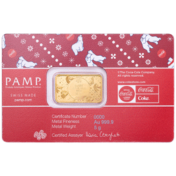 Pre-Owned PAMP Coca-Cola Polar Bears 5g Gold Bar