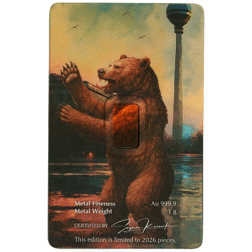 Pre-Owned 2026 Germania Mint Berlin Bear 1g Gold Bar