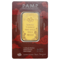 Pre-Owned PAMP Good Luck Yellow Dragon 1oz Gold Bar