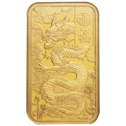 Pre-Owned PAMP Good Luck Yellow Dragon 1oz Gold Bar