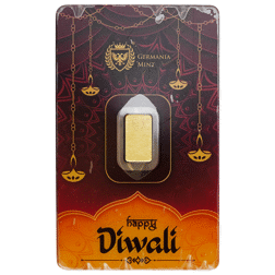 Pre-Owned Germania Mint Diwali 1g Gold Bar