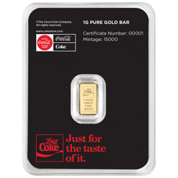 Diet Coke 1g Proof-Like Gold Bar