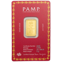 PAMP Diwali Lakshmi and Sacred Cow 5g Gold Bar
