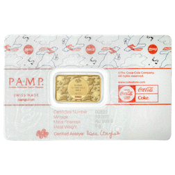Pre-Owned PAMP Coca-Cola Holiday Polar Bear and Friends 5g Gold Bar