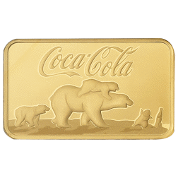 Pre-Owned PAMP Coca-Cola Holiday Polar Bear and Friends 5g Gold Bar
