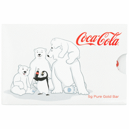 Pre-Owned PAMP Coca-Cola Holiday Polar Bear and Friends 5g Gold Bar