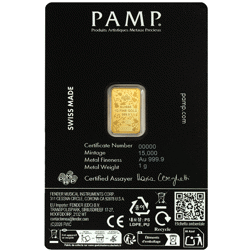 Pre-Owned PAMP Fender 80th Anniversary 1g Gold Bar