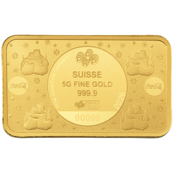 2026 PAMP Coca-Cola Polar Bear Holiday 5g Gold Bar