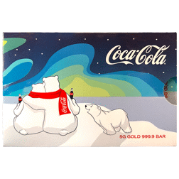 2026 PAMP Coca-Cola Polar Bear Holiday 5g Gold Bar