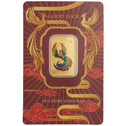 PAMP Good Luck Phoenix Colourised 10g Gold Bar