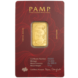 PAMP Good Luck Phoenix Colourised 10g Gold Bar