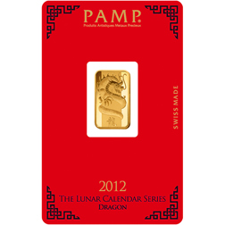Pre-Owned 2012 PAMP Lunar Dragon 5g Gold Bar