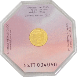 Pre-Owned Valcambi SA 2.5g Gold Round Bar