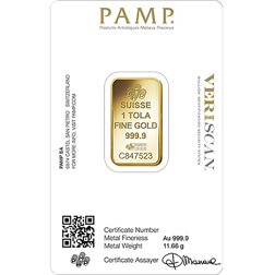 Pre-Owned PAMP Suisse Fortuna 1 Tola Gold Bar