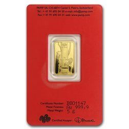 Pre-Owned 2014 PAMP Lunar Horse 5g Gold Bar