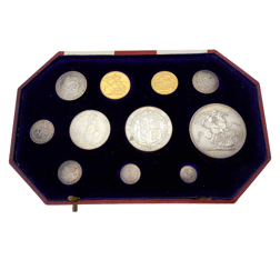 Pre-Owned 1902 11 Piece Specimen Proof Gold and Silver Coin Set - VAT Free