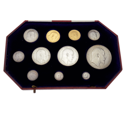 Pre-Owned 1902 11 Piece Specimen Proof Gold and Silver Coin Set - VAT Free