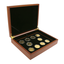 Pre-Owned UK Queen's Beasts 1oz Gold Coin Full Collection in Wooden Presentation Box (10 Coins)