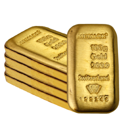 Metalor 100g Cast Gold 5 Bar Bundle