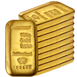 Metalor 100g Cast Gold 10 Bar Bundle