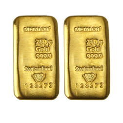 Metalor 250g Cast Gold 2 Bar Bundle