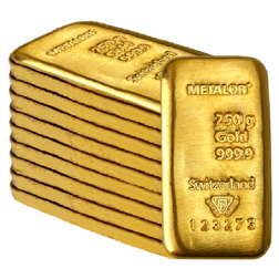 Metalor 250g Cast Gold 10 Bar Bundle