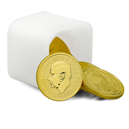 2023 UK King Charles III Britannia 1oz Gold Coin - Full Tube of 10 Coins