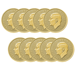 2023 UK King Charles III Britannia 1/2oz Gold Coin - Bundle of 10 Coins