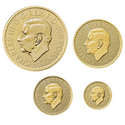 2023 UK King Charles III Britannia 1oz, 1/2oz, 1/4oz & 1/10oz Gold Coin Collection