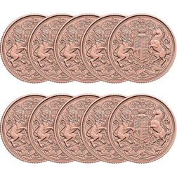 2022 UK Memorial Full Sovereign Gold 10 Coin Bullion Bundle